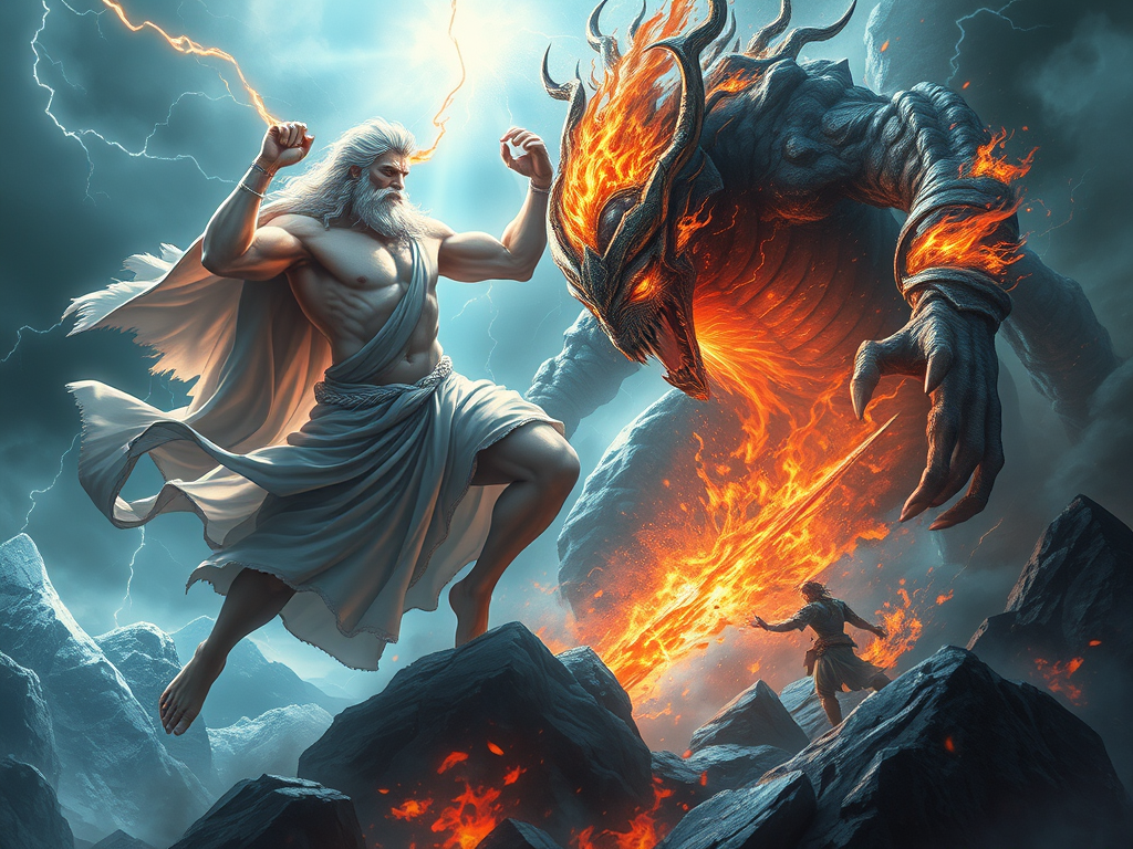 ⚡ Zeus vs Typhon: Tanrıların Savaşı!